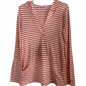 Roxy Pink Striped Hoodie Top